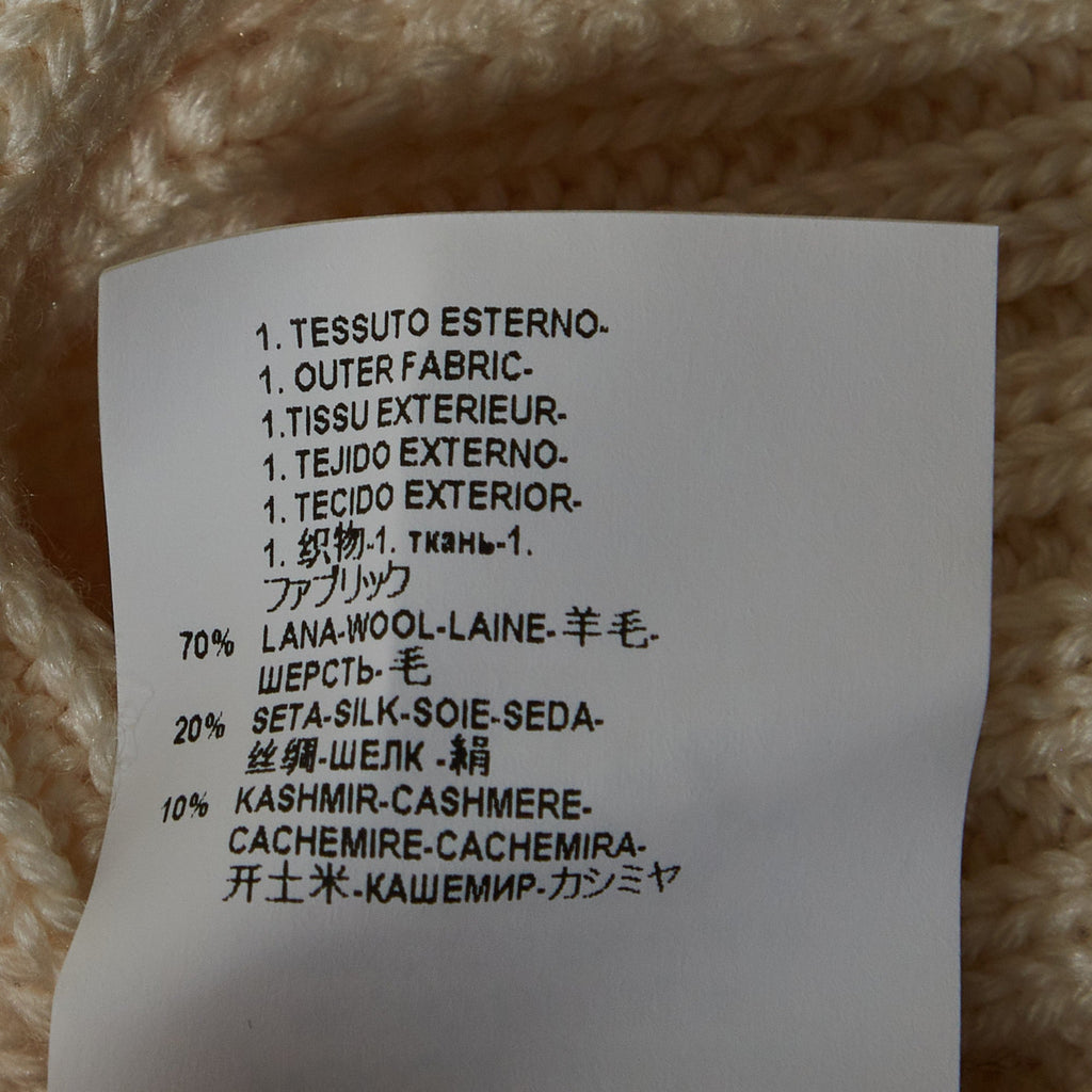 Versace Cream Rib Knit Turtle Neck Sweater