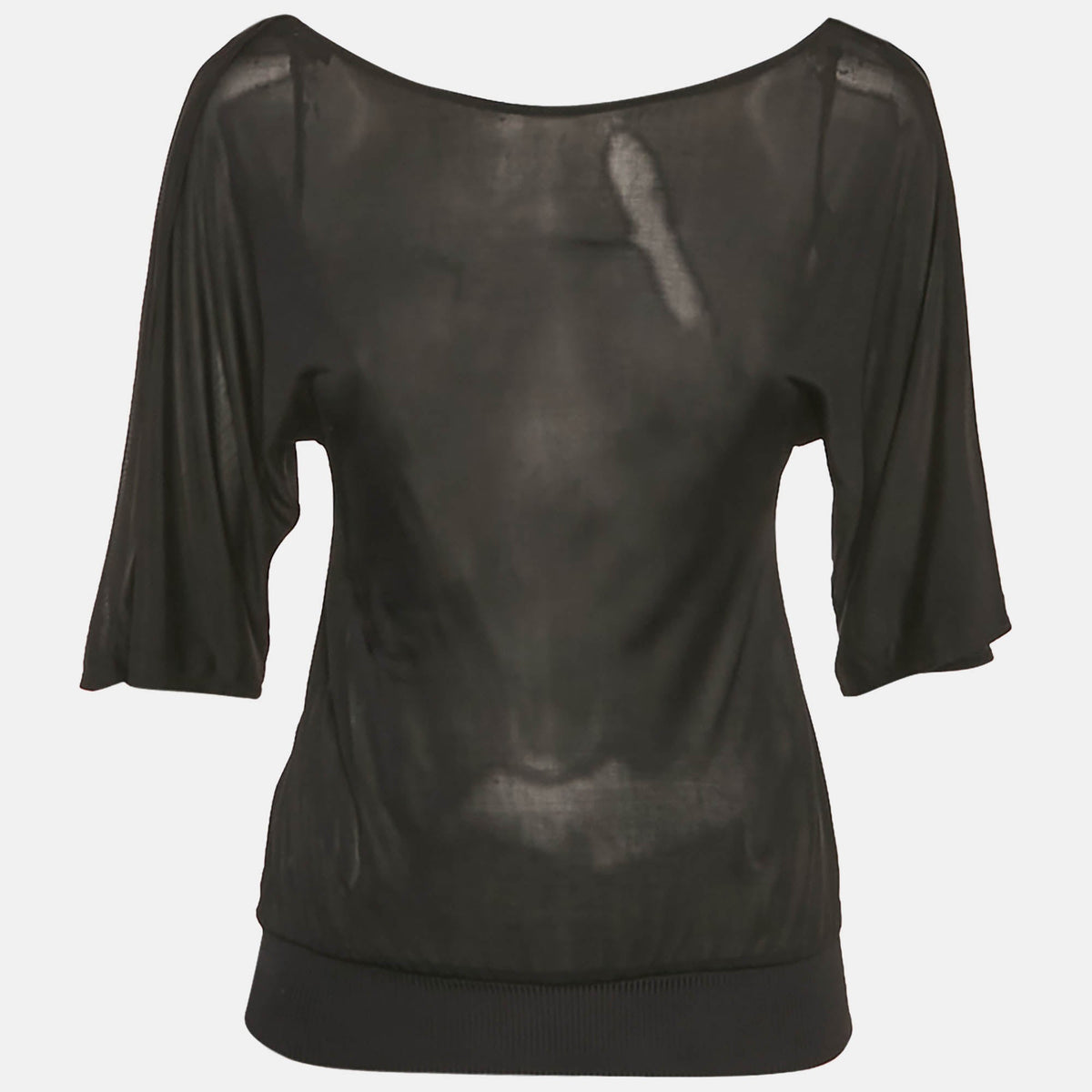 Versace Jeans Couture Black Jersey V-Neck Top