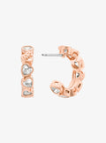 Cubic Zirconia Hearts Hoop Earrings
