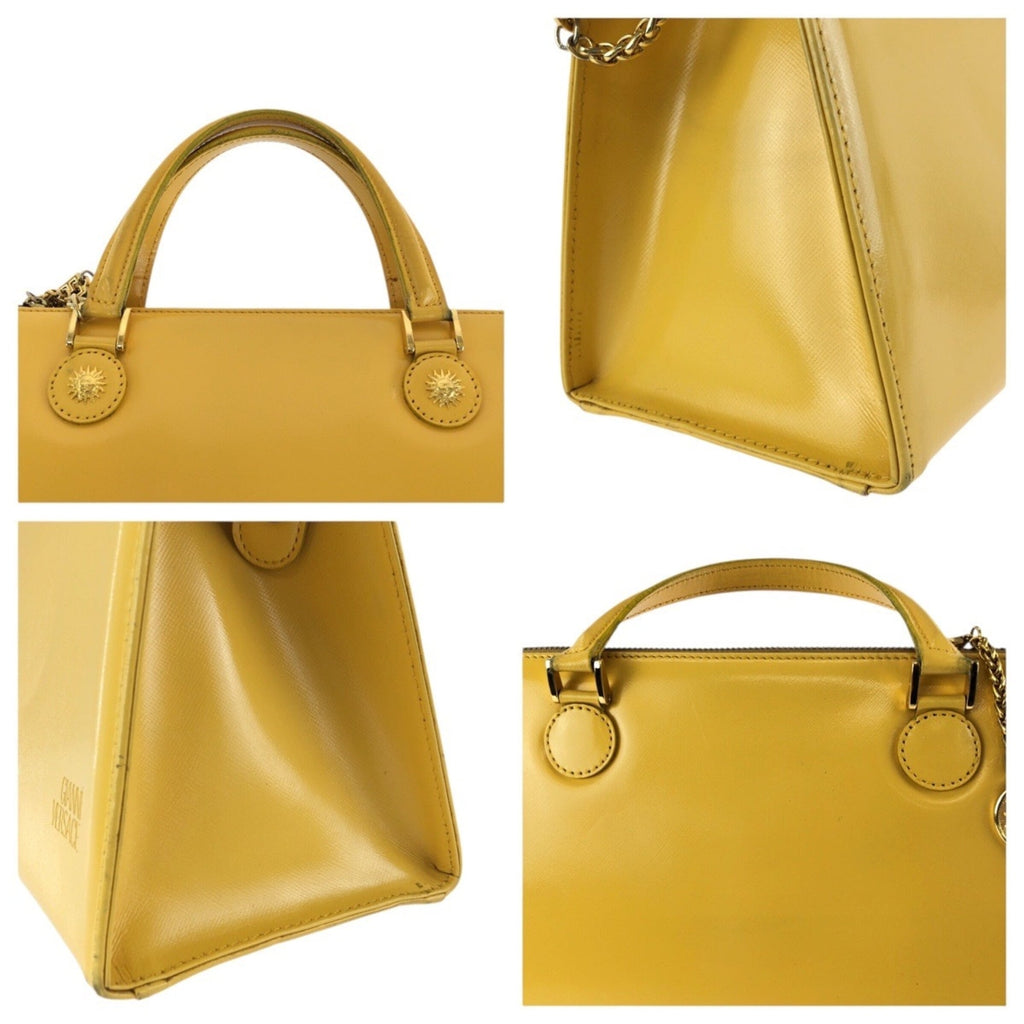 Versace Leather Handbag Shoulder Bag (Pre-Owned)