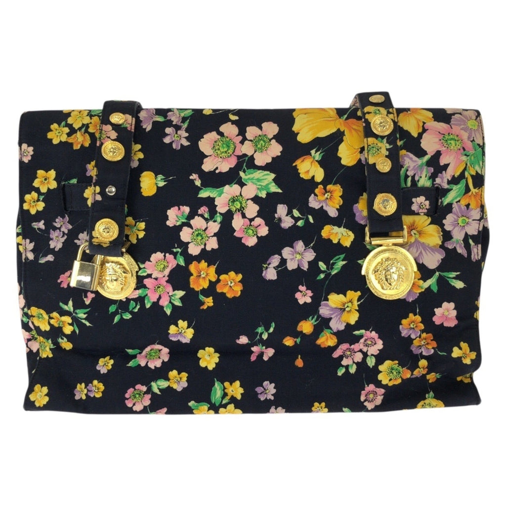 Versace Canvas Shoulder Bag Tote Bag (Pre-Owned)