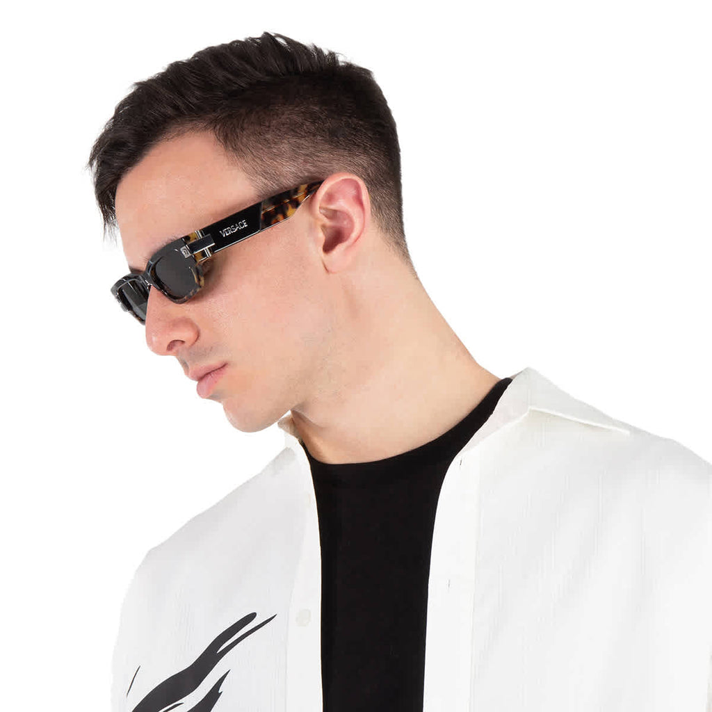 Versace Dark Grey Rectangular Men's Sunglasses VE4465 545687 53