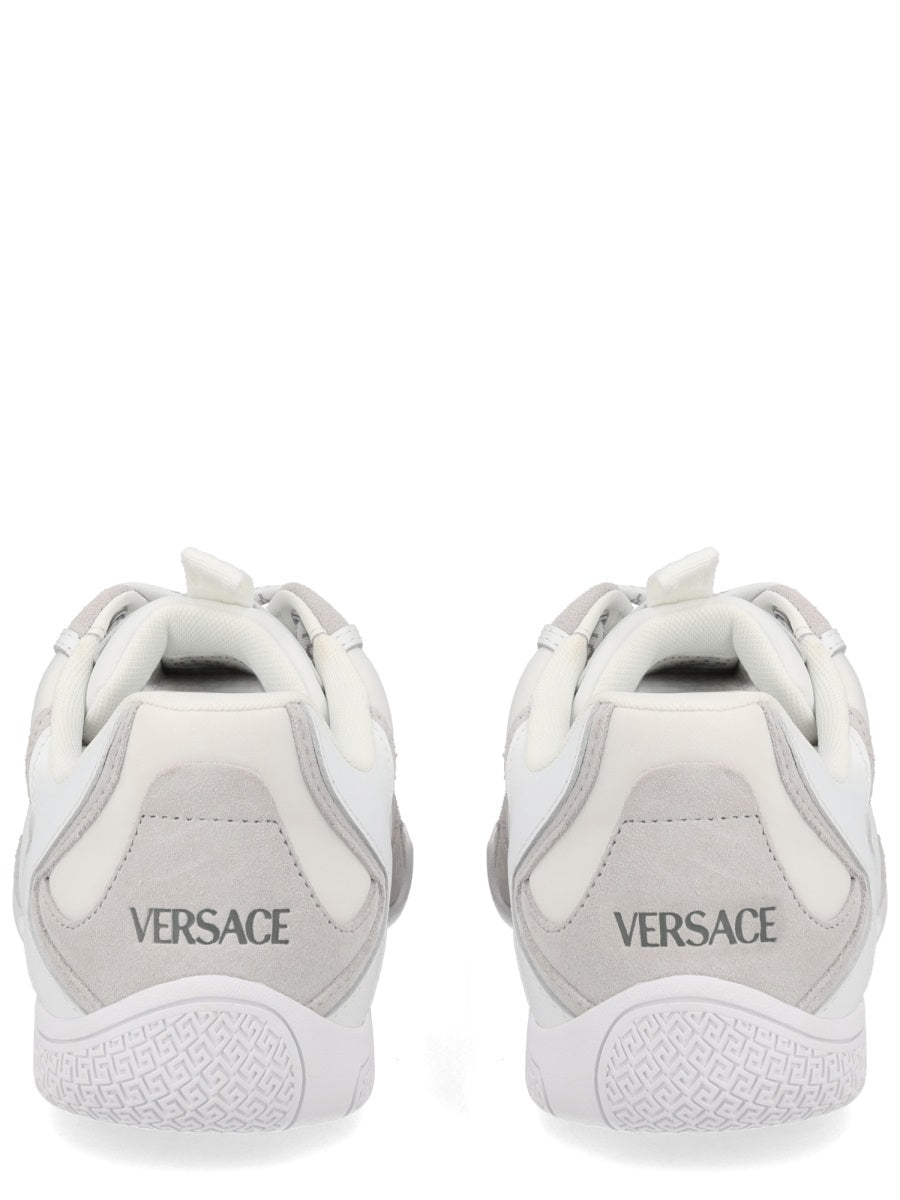 White Galaxia Layered Calf Leather Sneakers