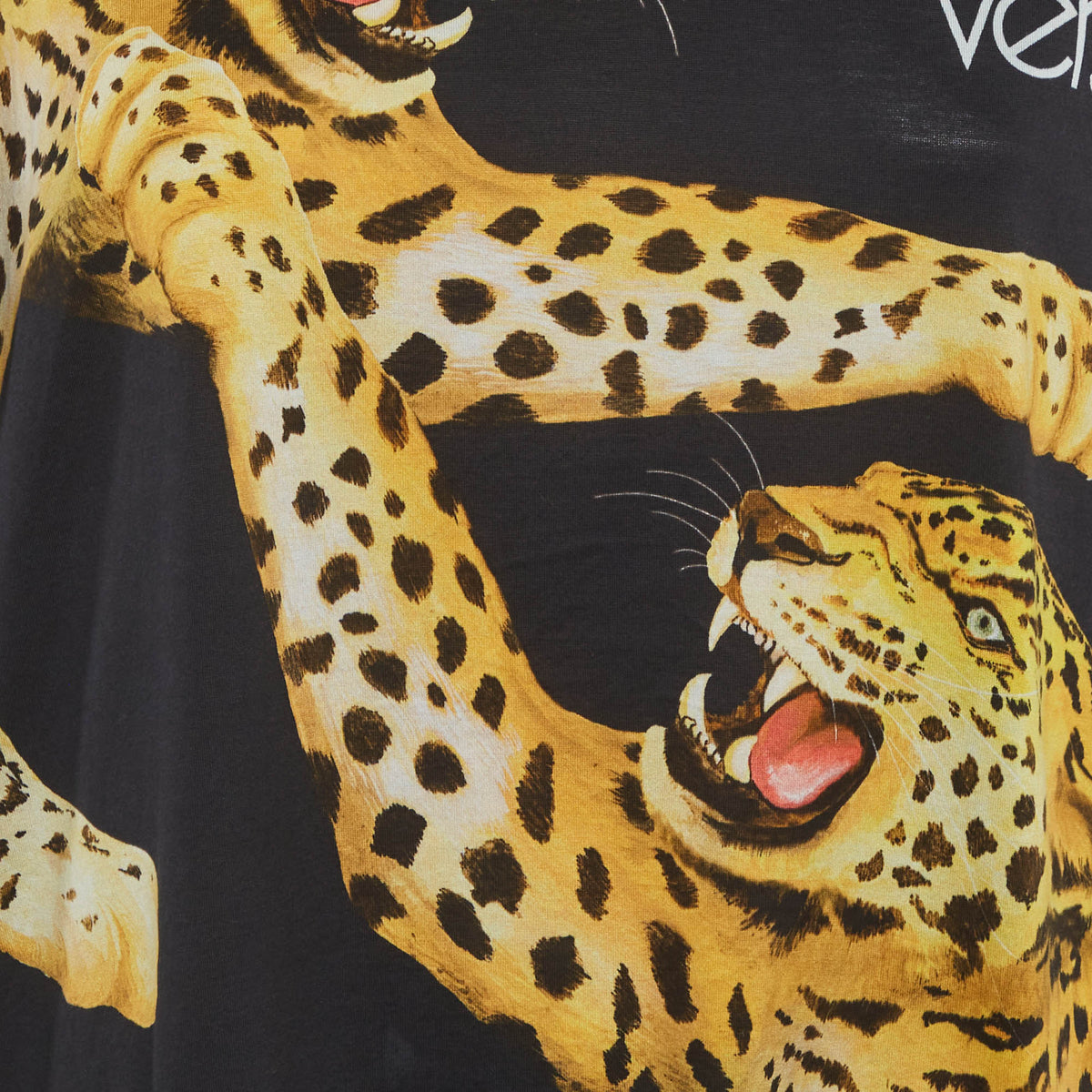 Versace Black Printed Jersey Short Sleeve T-Shirt