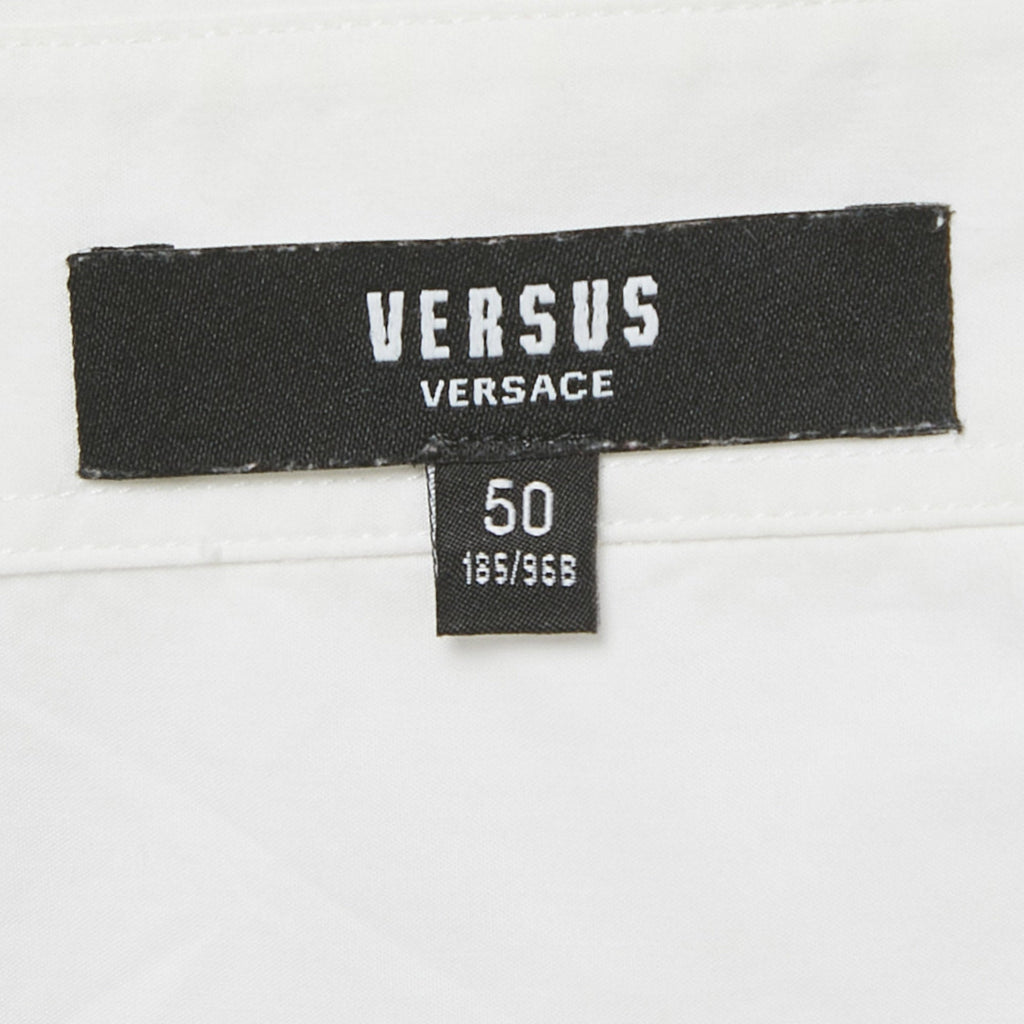 Versus Versace White Cotton Logo Printed Shirt