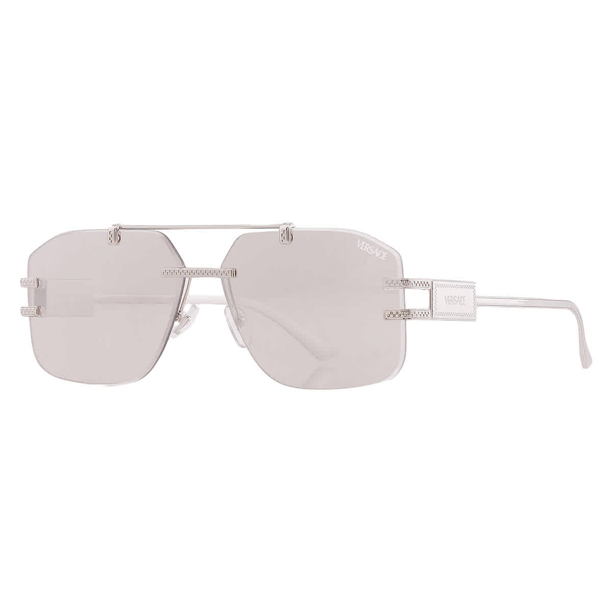Versace Clear Mirror Silver 80 Square Men's Sunglasses VE2275 10008V 60