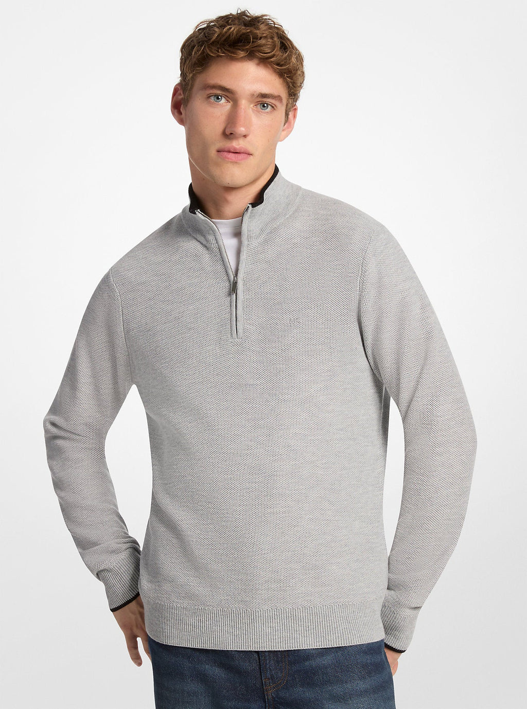 Wool Blend Quarter-Zip Sweater