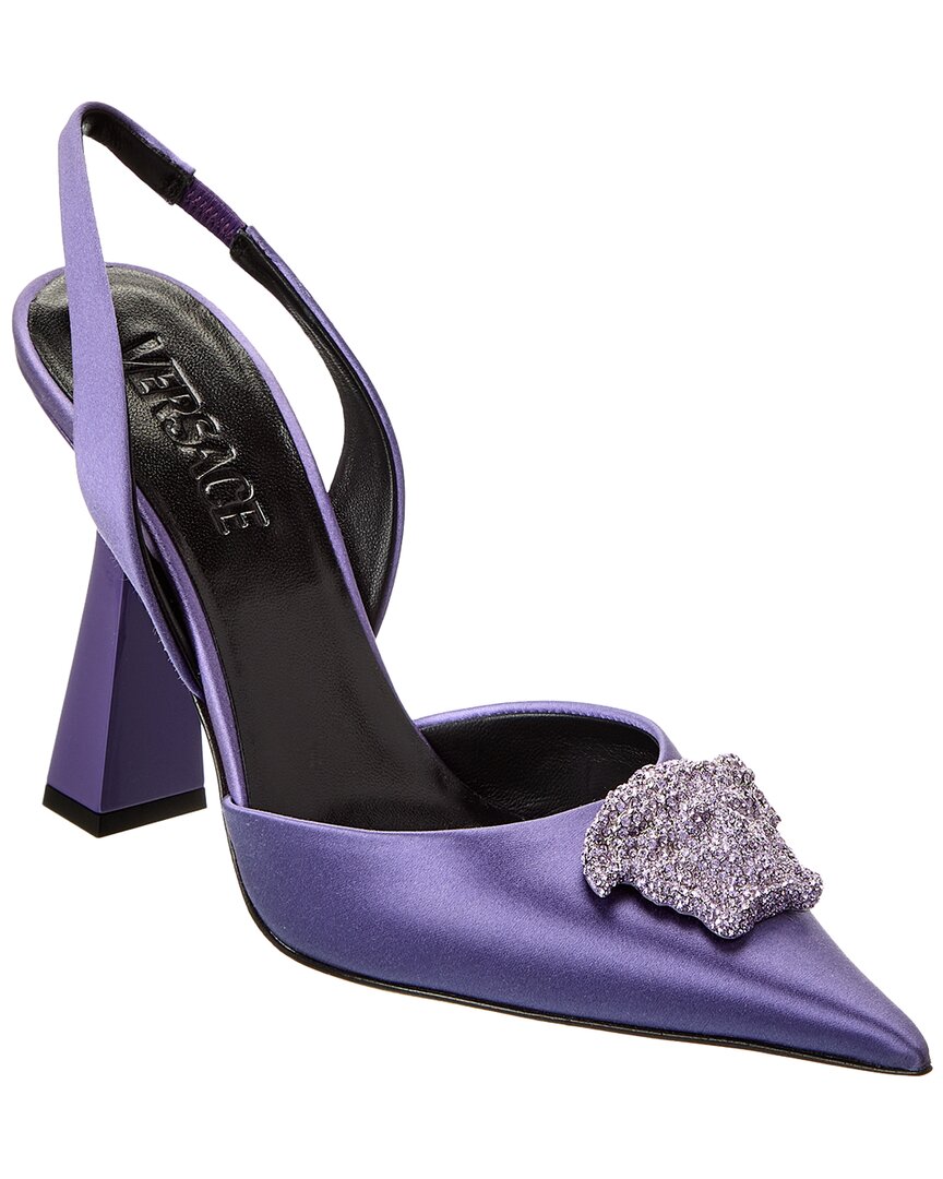 Versace La Medusa Satin Slingback Pump