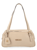 Beige Tag Lamb Leather Shoulder Bag