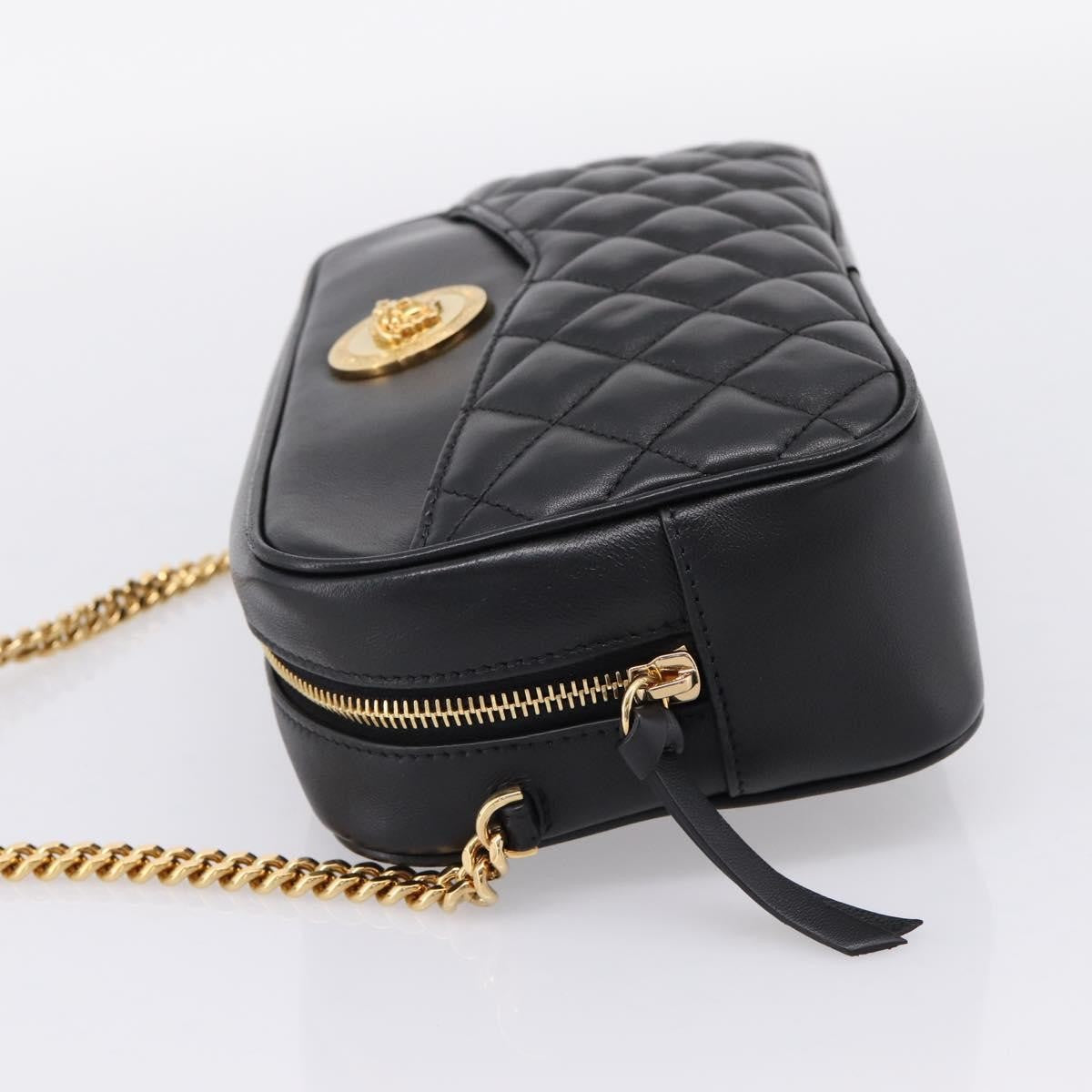 Versace Medusa Icon Front Slip Pocket Camera Quilted Leather Leather Handbag (Pre-Owned)