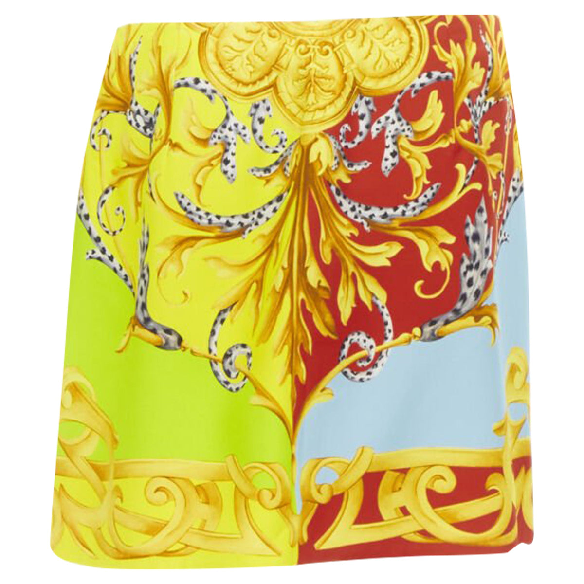 Versace Pop Acantus Barocco g Medusa safety pin slmini skirt