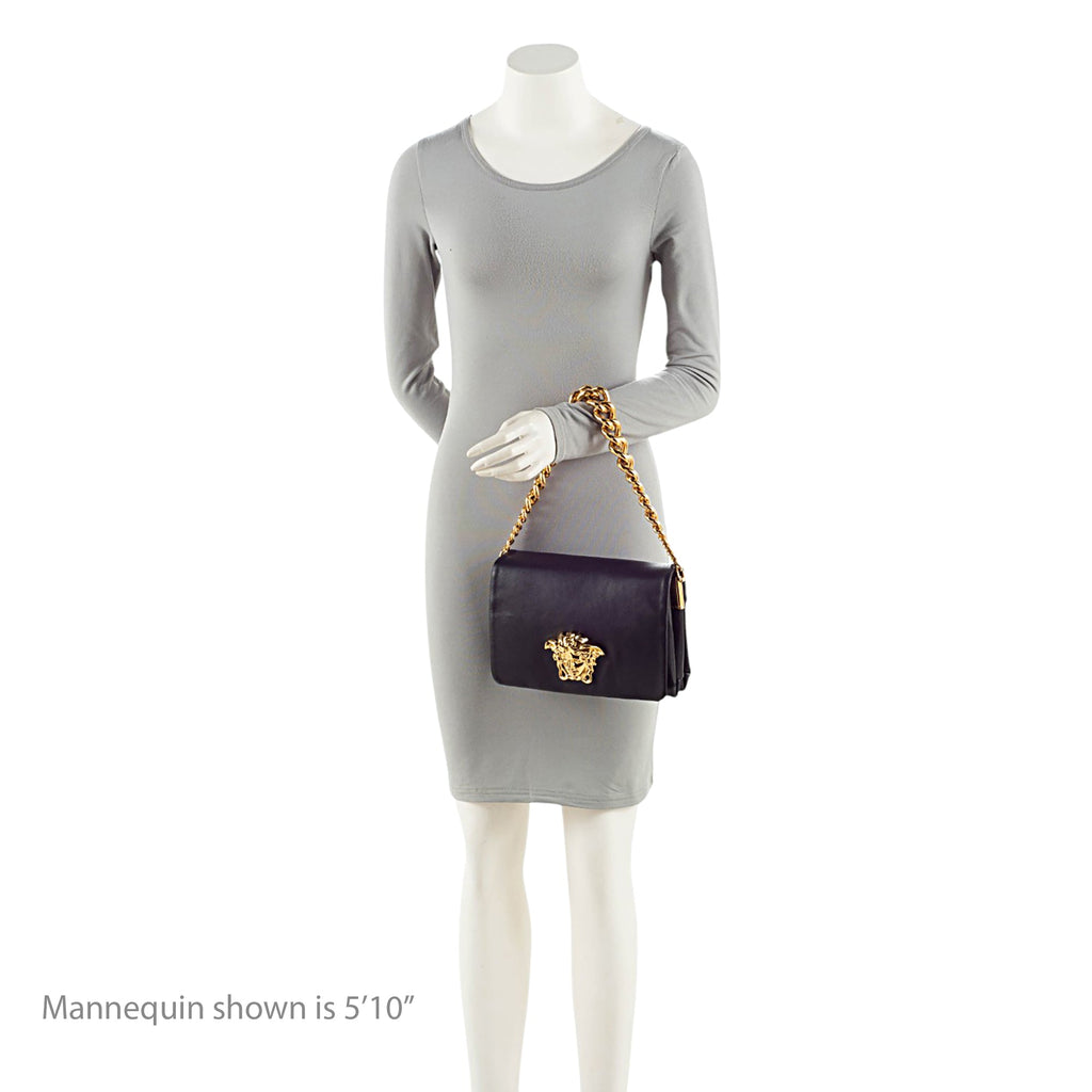 Versace Calfskin Palazzo Medusa Shoulder Bag