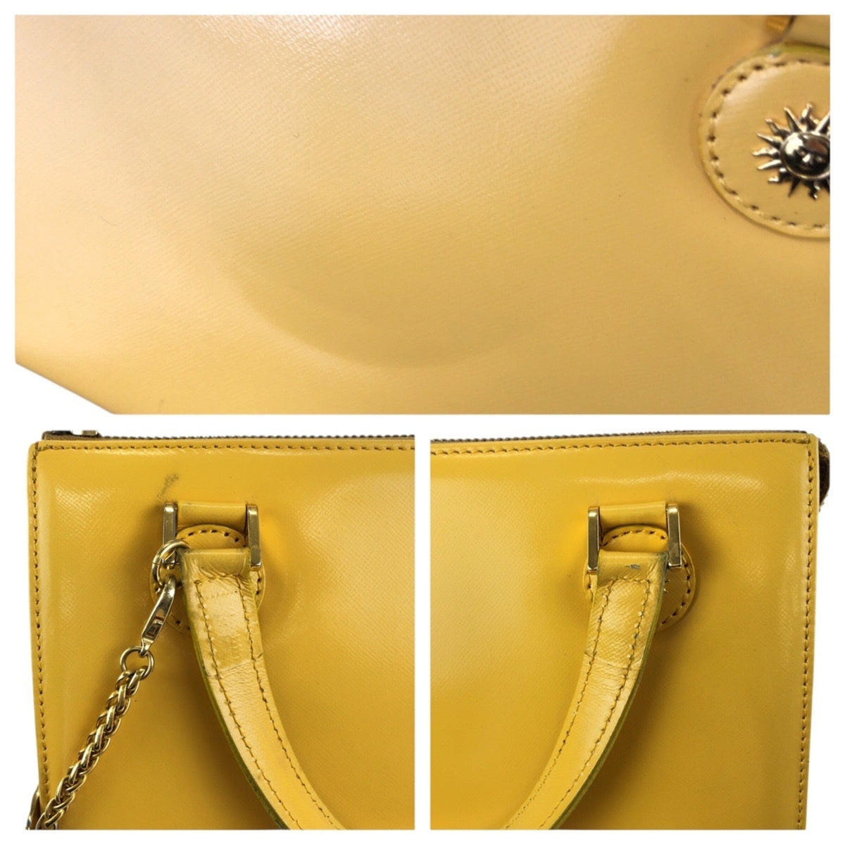 Versace Leather Handbag Shoulder Bag (Pre-Owned)