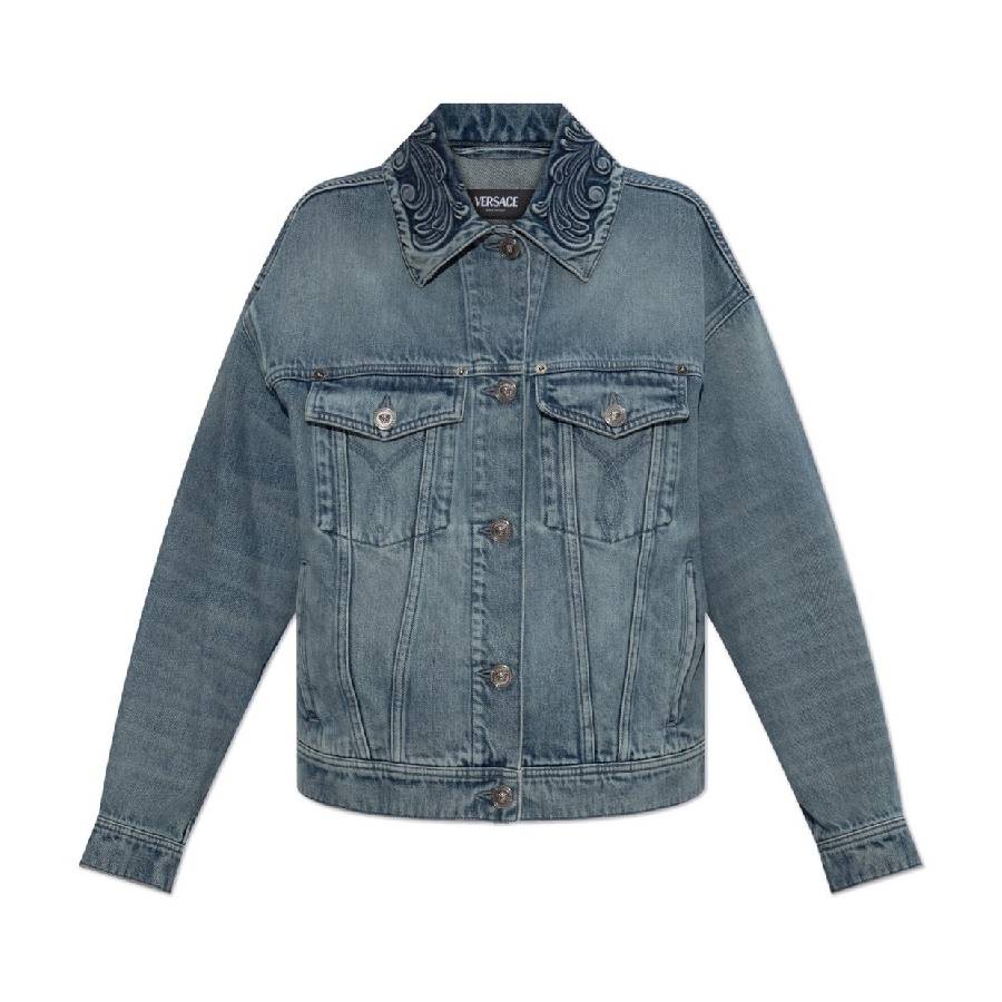 Versace Barocco Denim Trucker Jacket