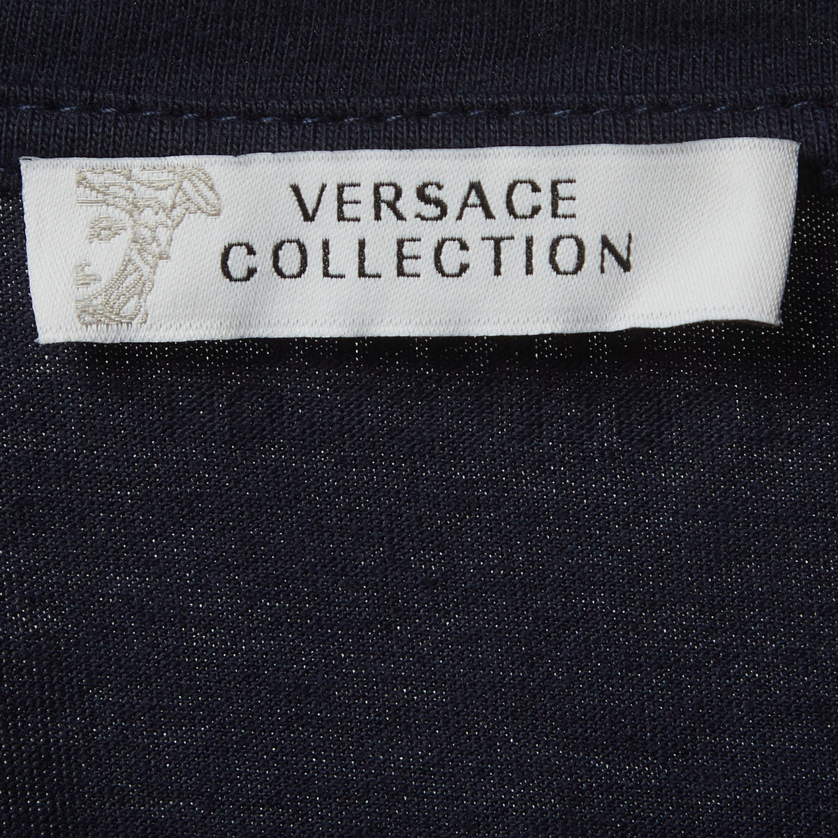 Versace Collection Black Medusa Head Printed Cotton Crewneck T-Shirt