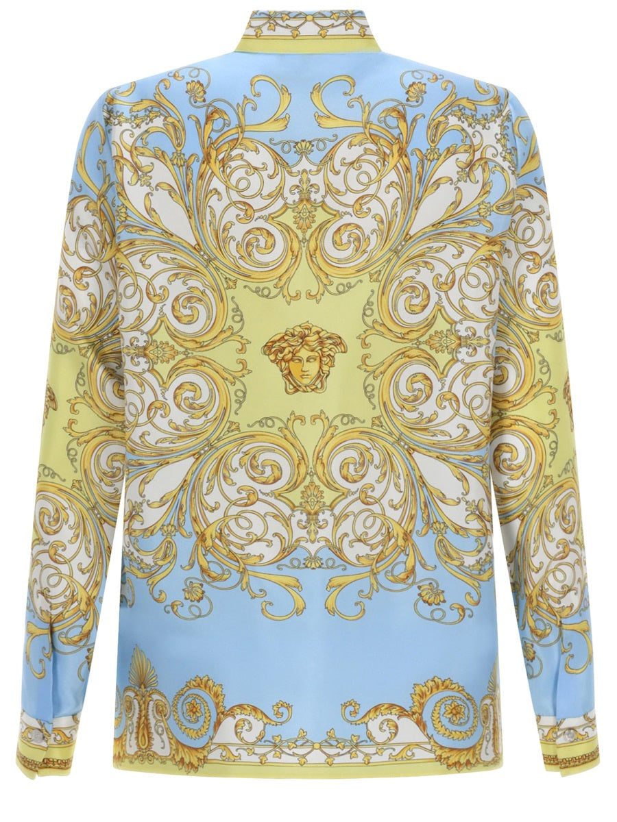 Gold Baroque Central Medallion Silk Shirt