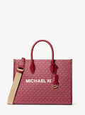 Mirella Medium Metallic Signature Logo Tote Bag
