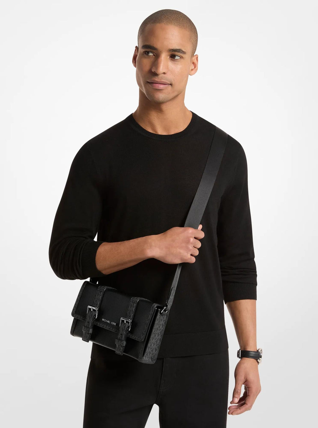 Cooper Pebbled Leather and Signature Logo Trunk Crossbody Bag