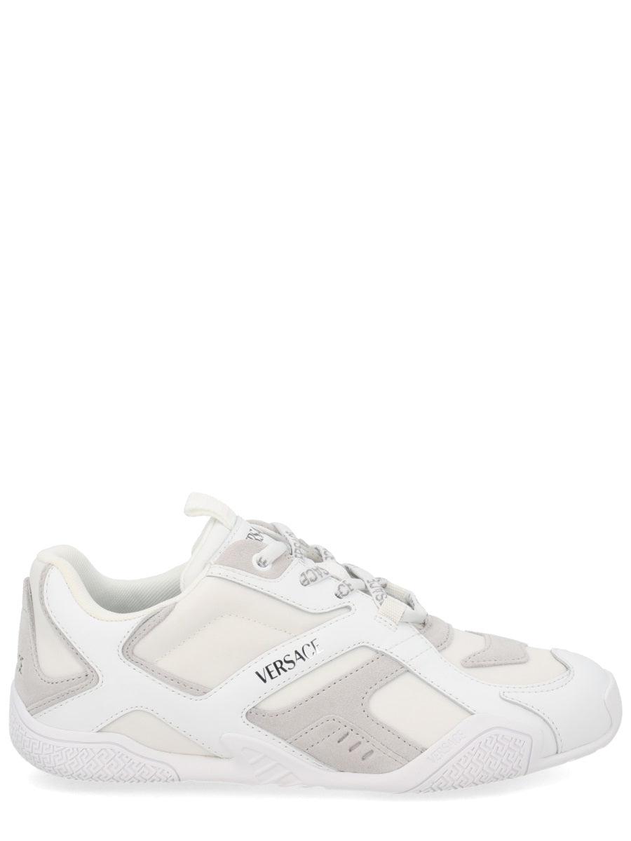 White Galaxia Layered Calf Leather Sneakers