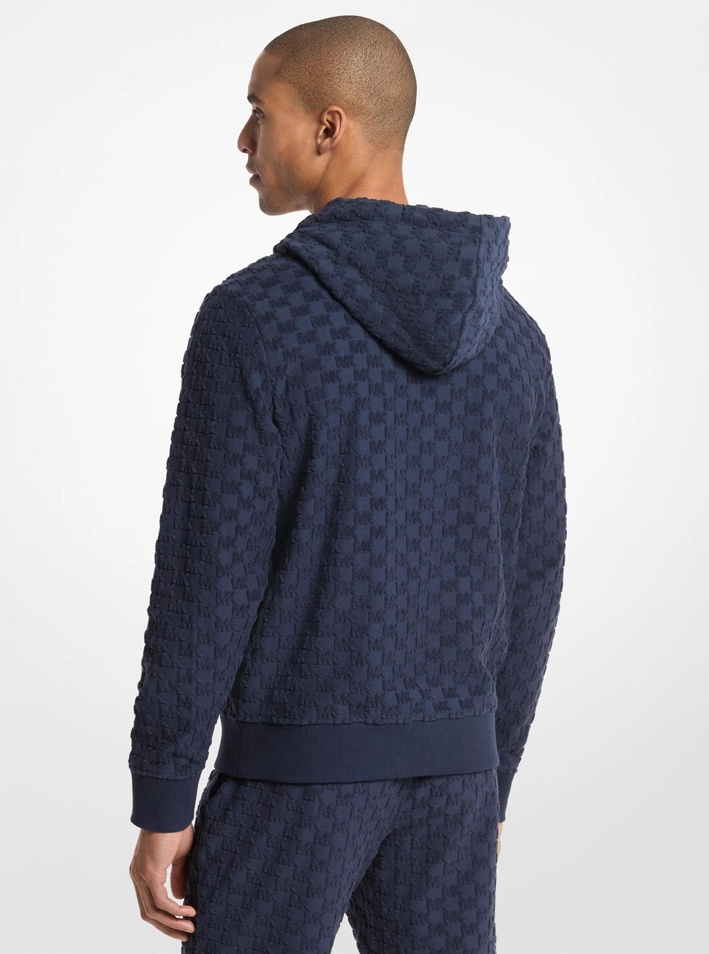 Logo Jacquard Terry Zip-Up Hoodie