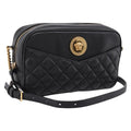 Versace Medusa Icon Front Slip Pocket Camera Quilted Leather Leather Handbag (Pre-Owned)