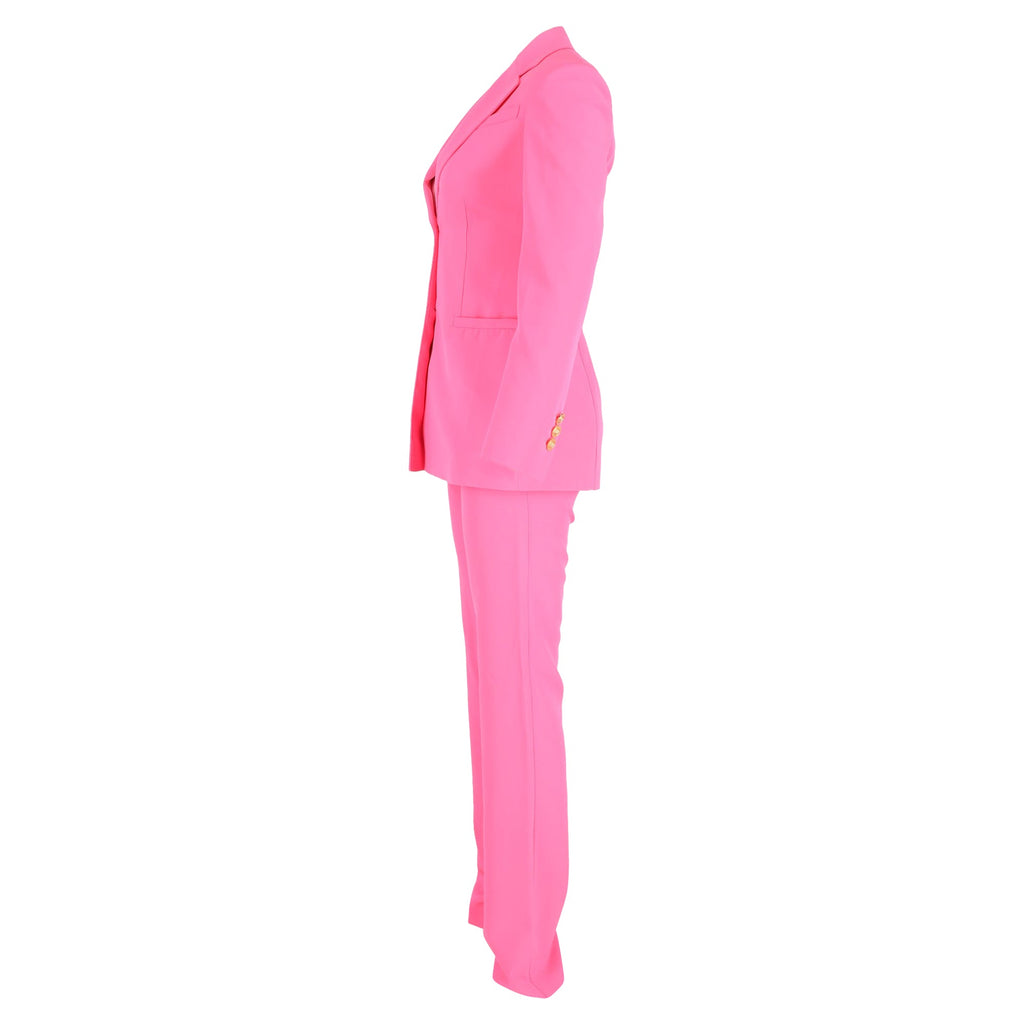 Versace Embellished Button 3-In-1 Suit Set in Pink Wool