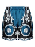Baroque-Printed Silk-Nylon Shorts with Elastic Waistband