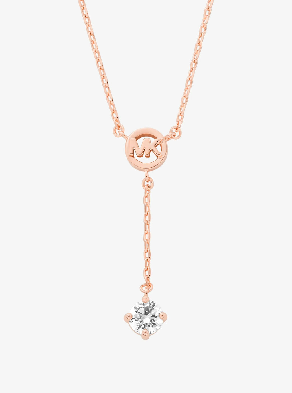 Logo Charm and Cubic Zirconia Necklace