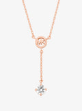 Logo Charm and Cubic Zirconia Necklace