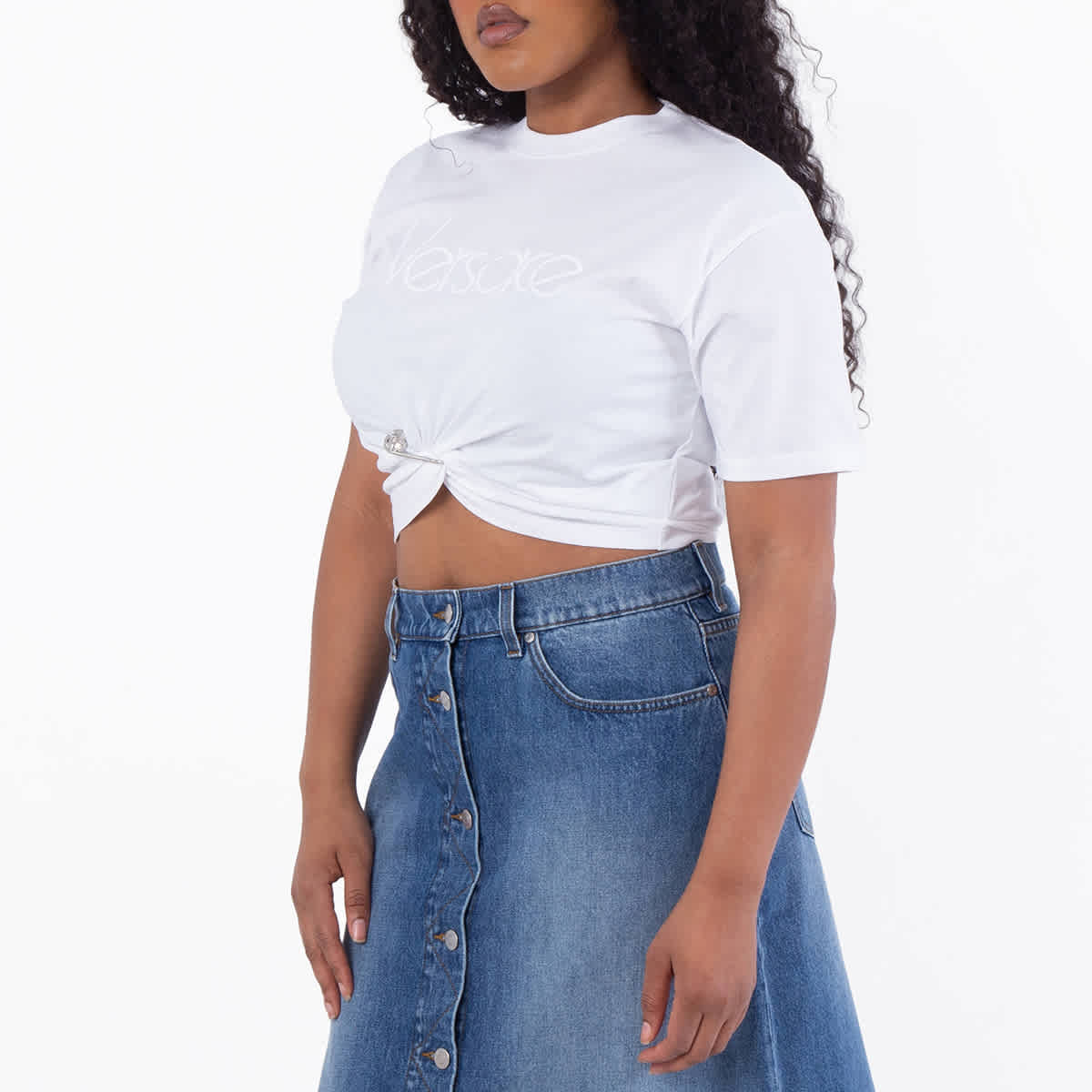 Versace 1978 Re-Edition Logo Safety Pin T-Shirt