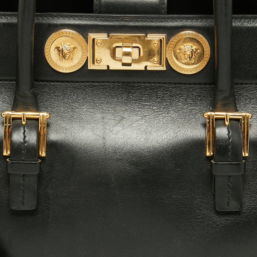 Versace Medusa Black Leather Tote