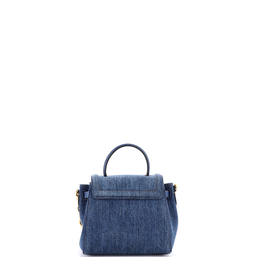 La Medusa Top Handle Bag Denim Small