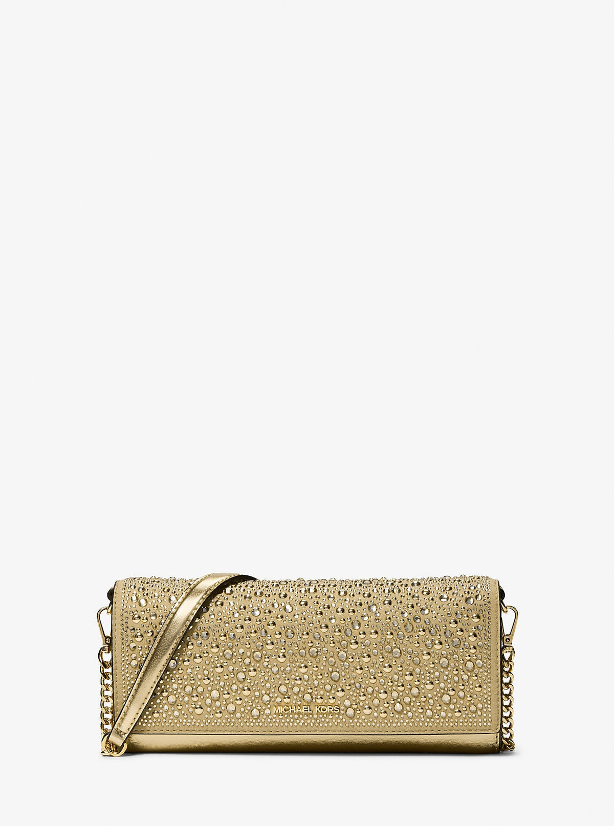 Jet Set Medium Metallic Leather Clutch