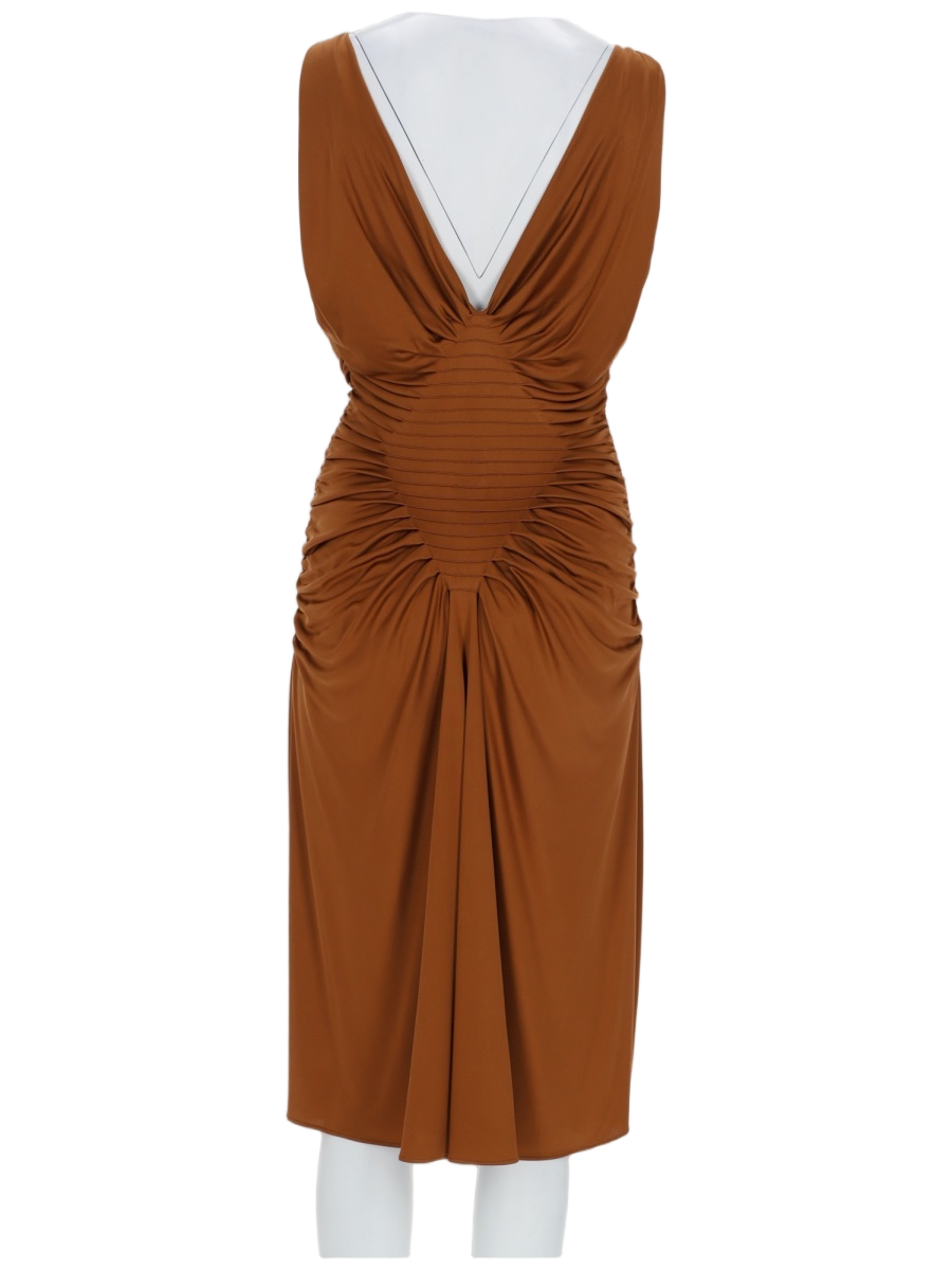 Viscosa Ruched Sleeveless Midi Dress