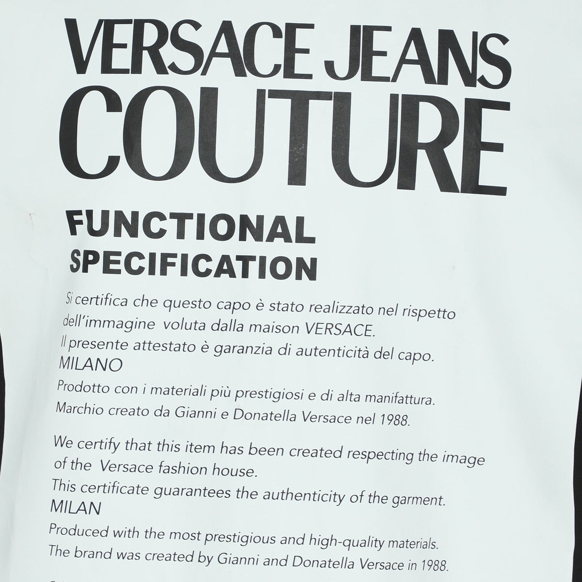 Versace Jeans Couture Black Cotton Printed T-Shirt