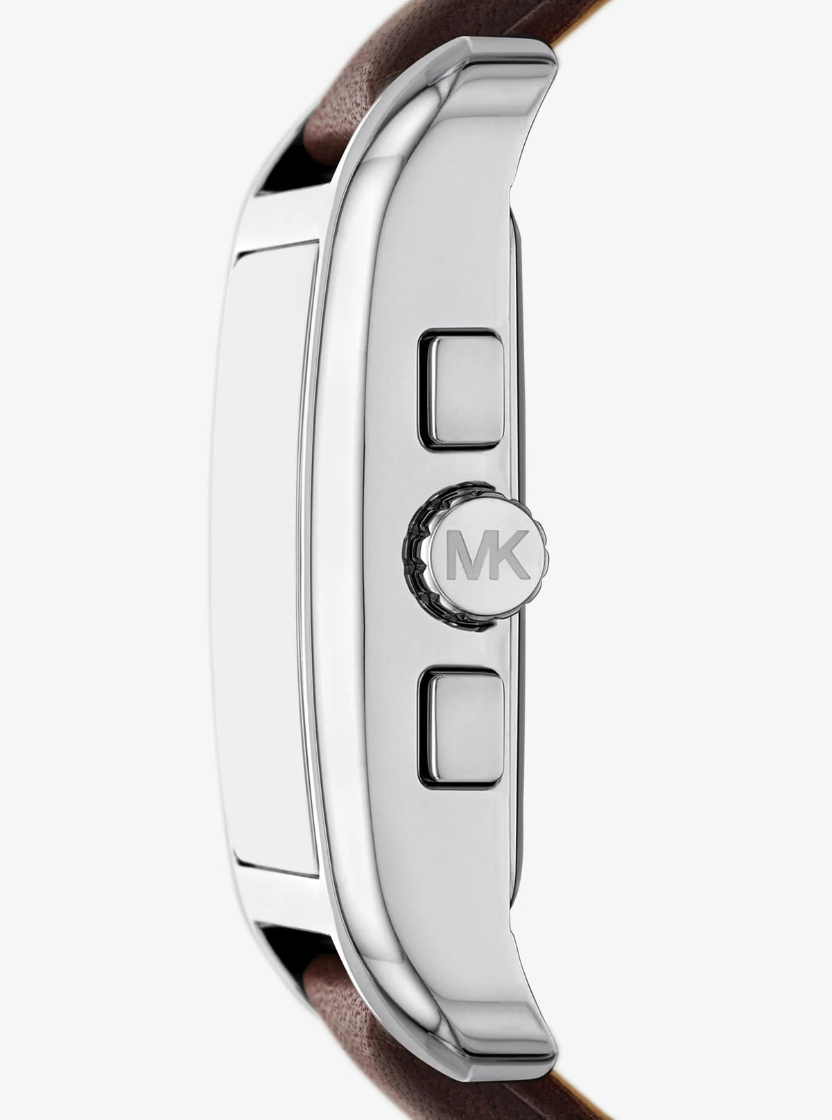 Monroe Silver-Tone and Leather Watch