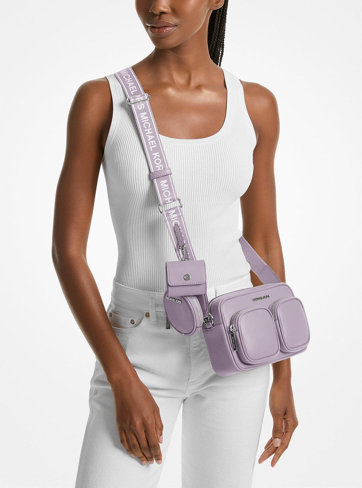 Jet Set Leather Medium Crossbody Bag with Case for Apple Airpods Pro