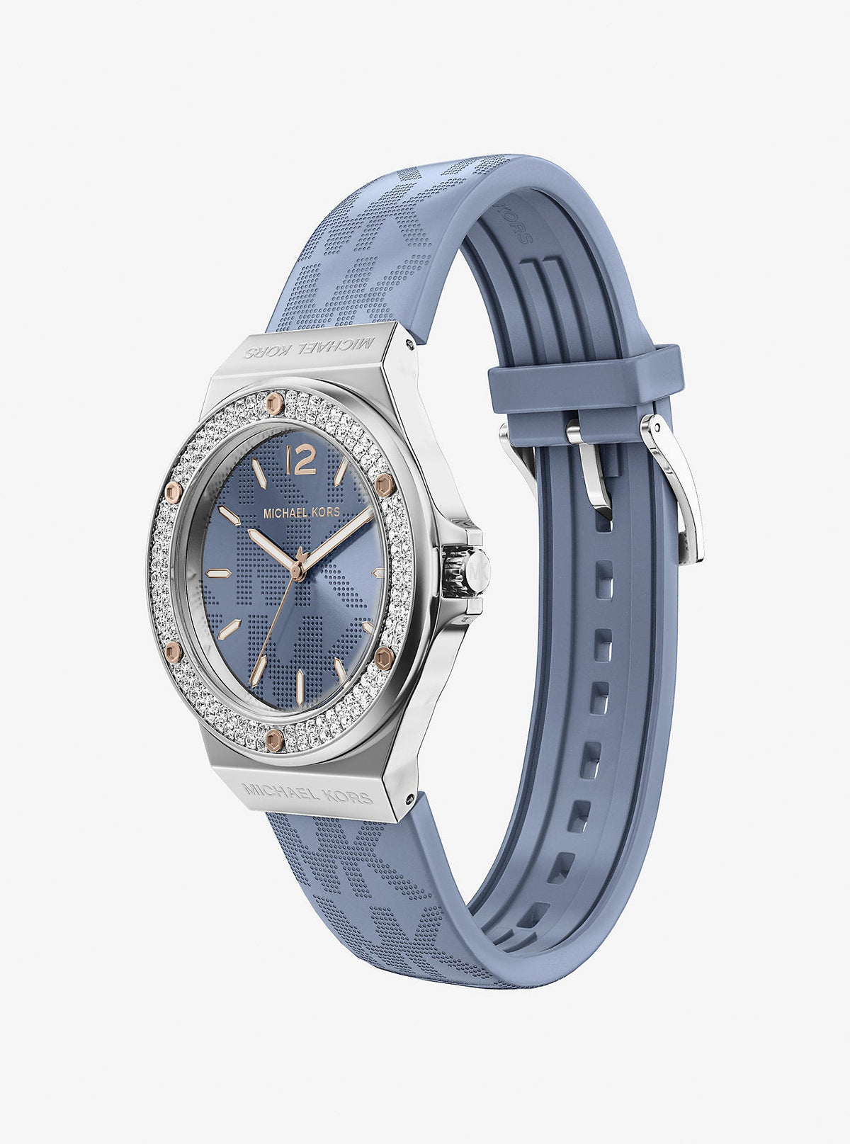 Lennox Pavé Silver-Tone and Logo Strap Watch