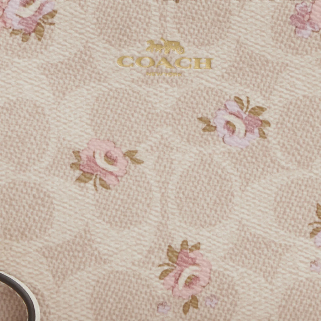 Coach Outlet Corner Zip Wristlet In Signature Canvas With Floral Print
