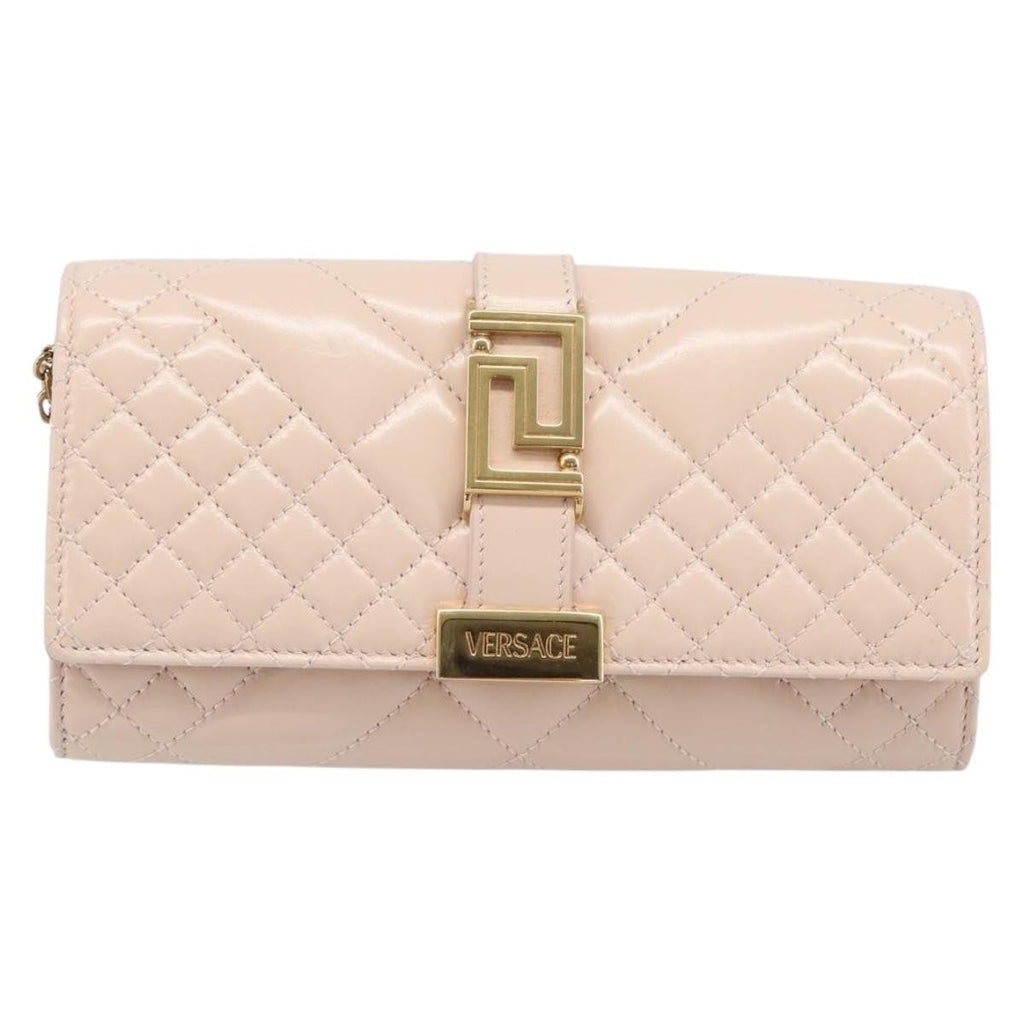 Versace Greca Goddess Convertible Clutch Leather Leather Clutche & Pouche Bag (Pre-Owned)