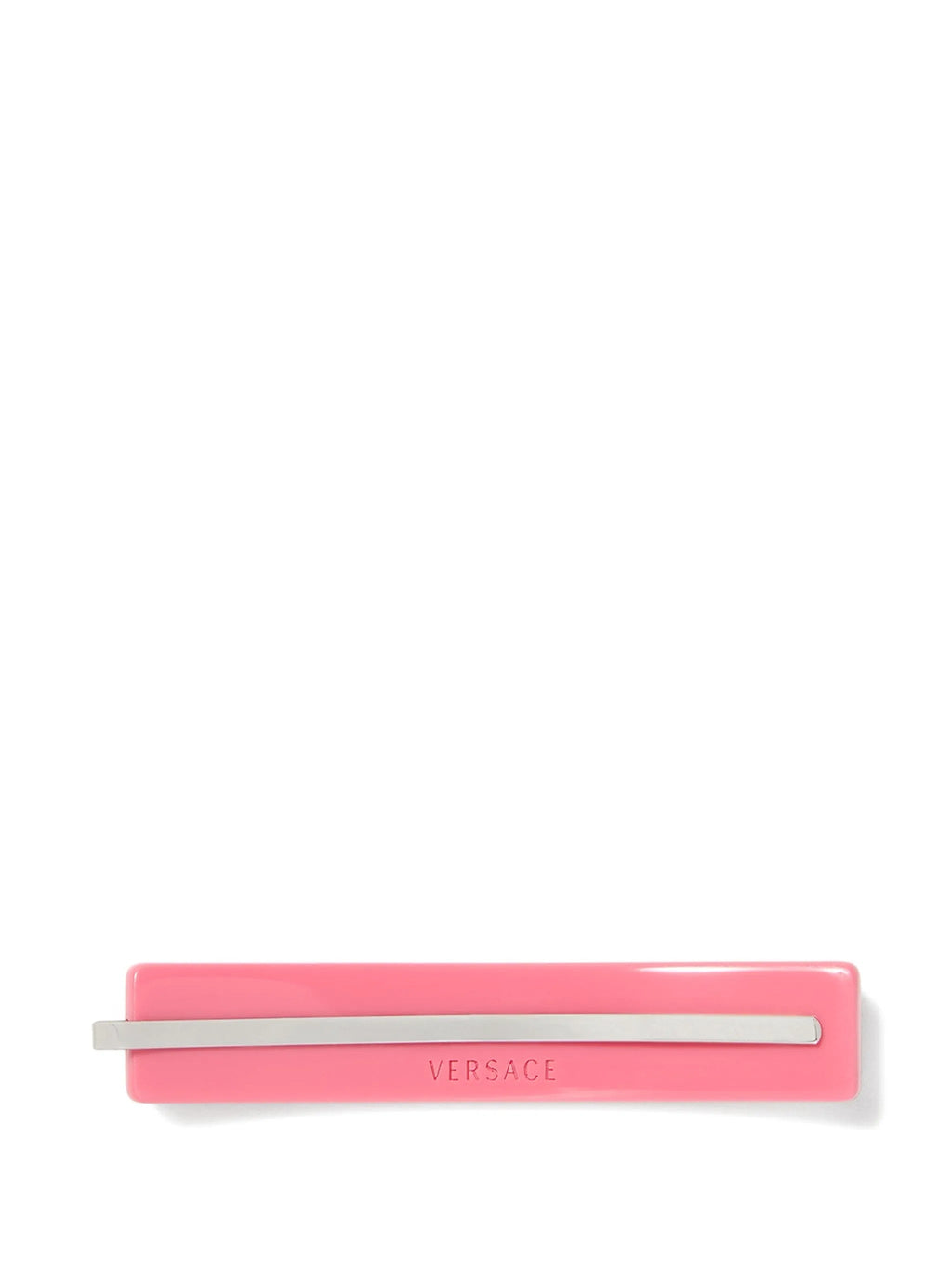 Rectangular Pink Hair Clip With Greek Key Design