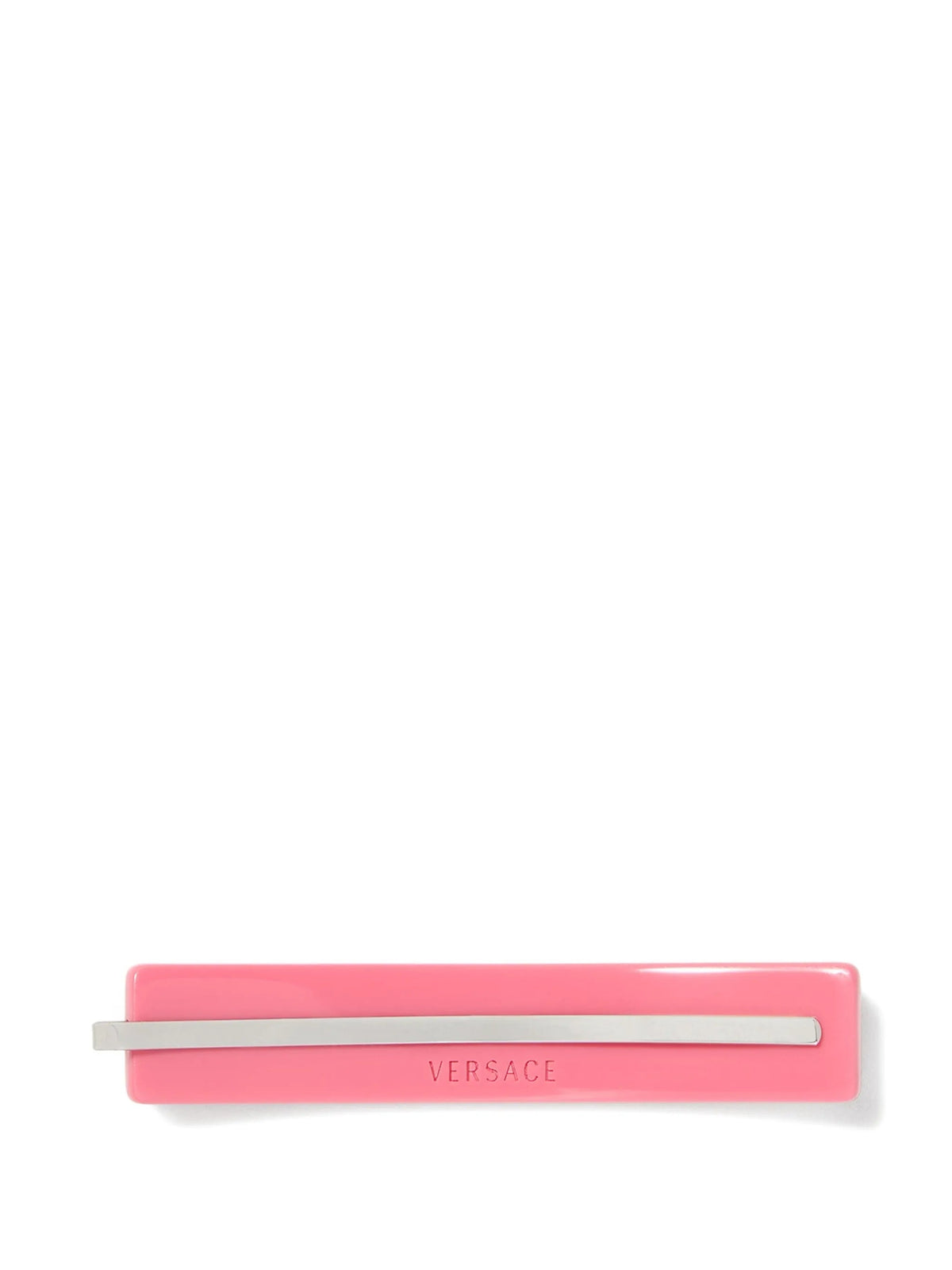 Rectangular Pink Hair Clip With Greek Key Design