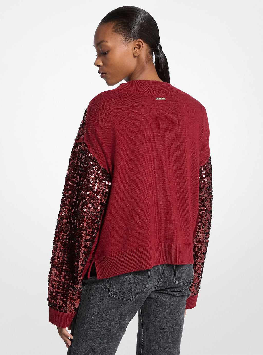 Sequined Cotton Blend Sweater