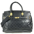 Versace Leather Boston Bag Handbag (Pre-Owned)