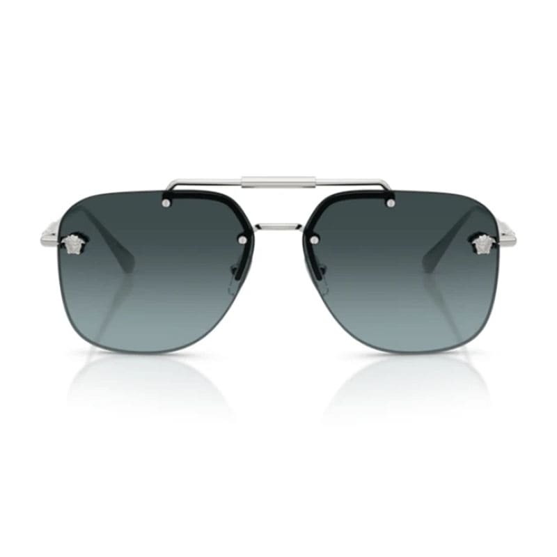 Versace Sunglasses Aviator Rimless, Gold Frame And Brown Gradient Lens Ve22961002/13