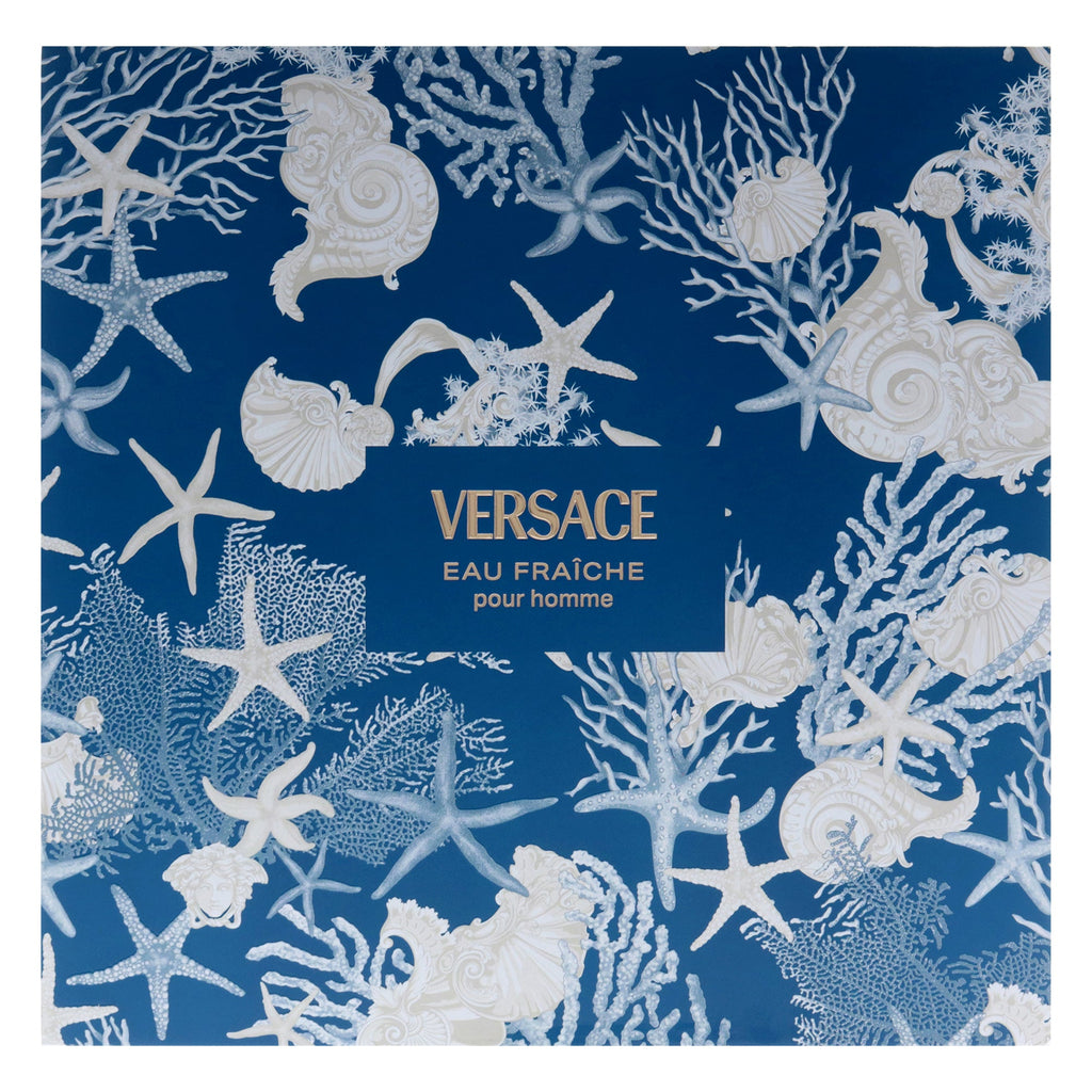 Versace Man Eau Fraiche by Versace for Men - 3 Pc Gift Set 3.4oz EDT Spray, 0.17oz EDT Spray (Mini), 5oz Bath and Shower Gel