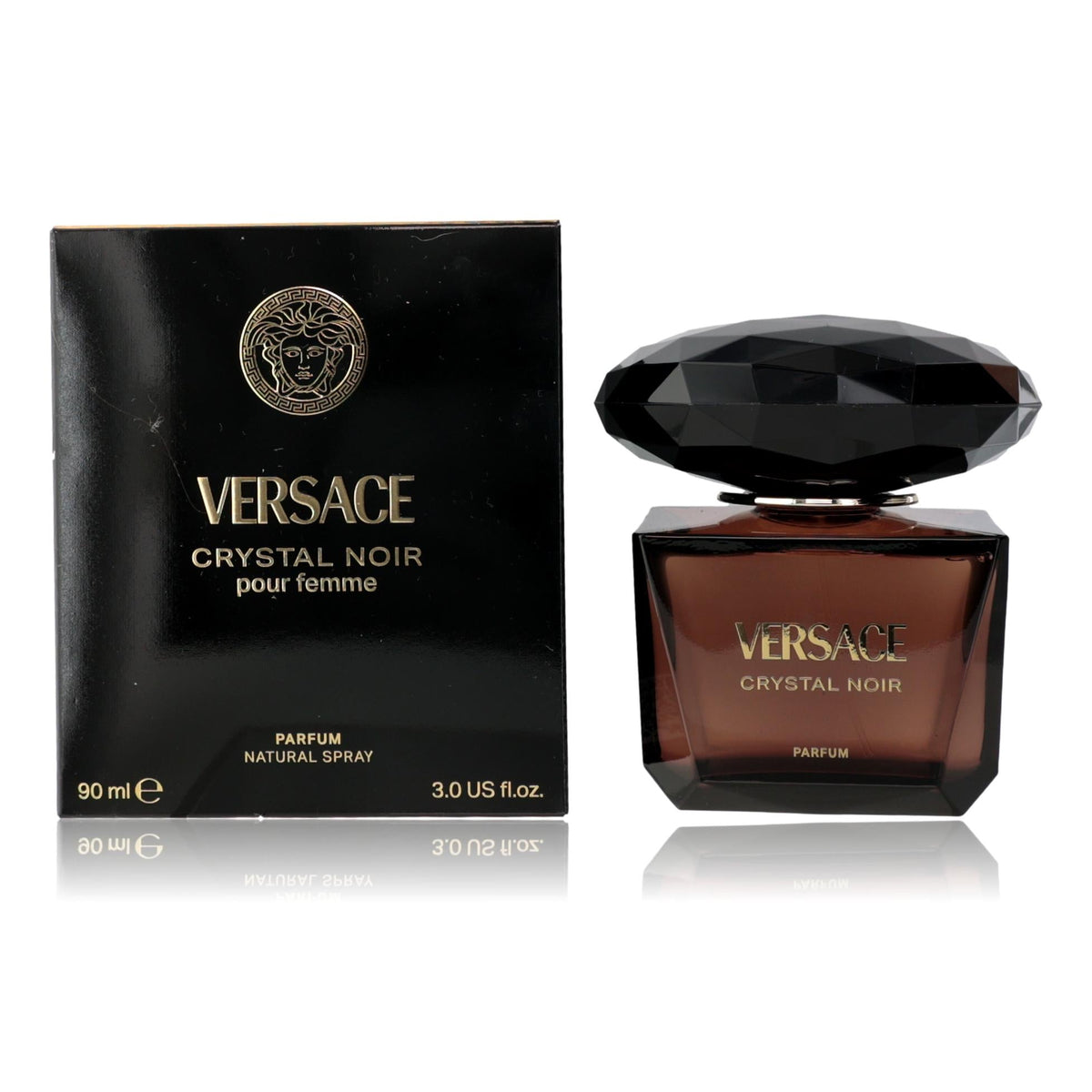 2Pcs Combo Set Versace Crystal Noir by Versace, 3 oz Parfum Spray for Women