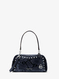 Cecily Small Studded Snake Embossed Shoulder Bag