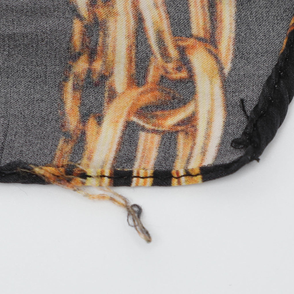 Versus Versace Black Chain Link Printed Silk Satin Long Sleeve Shirt