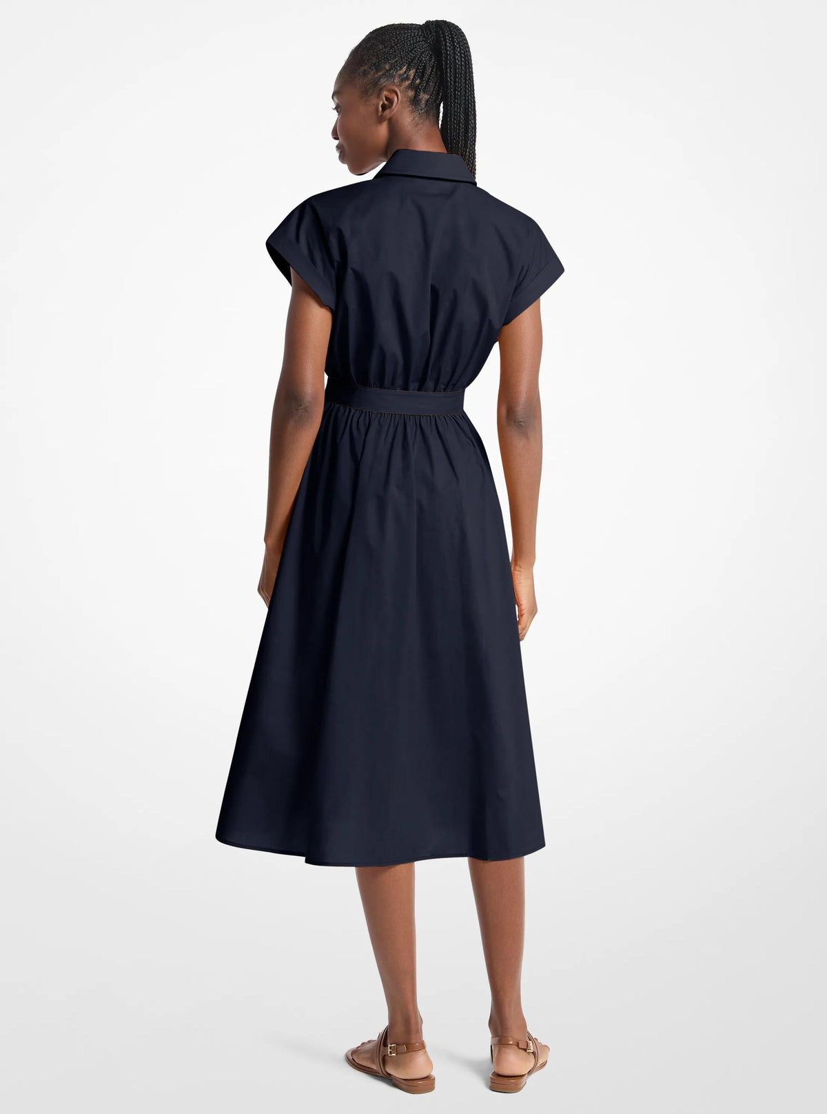 Cotton Poplin Midi Dress